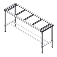 Modular Systems by FED 1200-5-WB-S Stone Top Bench With Centre Brace Stainless Frame - 1200X500