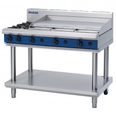 Blue Seal G518A-LS 1200mm Gas Cooktop 2 Burners & 900mm Griddle On Leg Stand