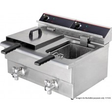 Electmax by FED BEF-172V 15 Amp Double Benchtop Electric Fryer - 2X10L