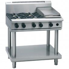 900mm Gas Cooktop 4 Burners & 300mm Griddle On Leg Stand