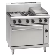 900mm Gas Static Range with 4x Burners & 300mm Griddle (Direct)