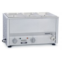 Counter Top Bain Marie, three 1/3 size pans, 100mm pans & lids included
