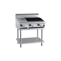 B+S Black Combination 300mm Grill Plate 600mm Char Broiler
