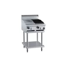 B&S Commercial Kitchens BT-GRP3-CGR3 B+S Black European Combination 300mm Grill Plate and 300mm Char Grill