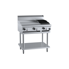 B+S Black Combination 600mm Grill Plate 300mm Char Broiler