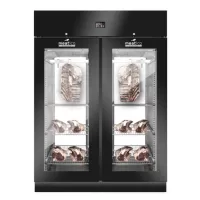 AC9318 Black Dry Age Meat Cabinet Double Door With Front Glass
