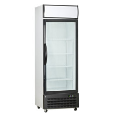 Single Glass Door Freezer With Light Box and Bottom Unit 315L
