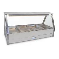 Straight Hot foodbar, double row, with 6 x 1/2 size 65mm pans
