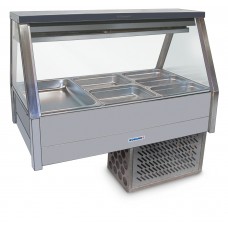 Straight Glass Refrigerated Cold Plate & Cross Fin Coil with 6 x 1/2 size 65mm pans