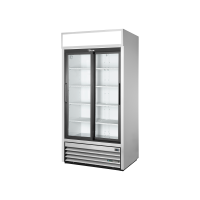 2 Glass Slide Door Upright Merchandiser Refrigerator, R290, 934L