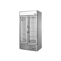 2 Glass Door Upright Merchandiser Refrigerator, R290, 991L