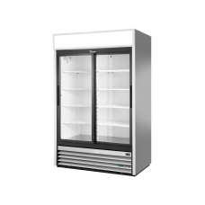 2 Glass Slide Door Upright Merchandiser Refrigerator, R290, 1331L