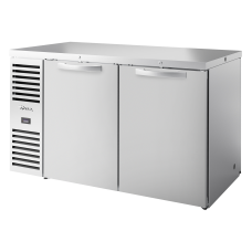 60 2 Solid Door Pass-Thru Bar Refrigerator, Stainless Steel Ext