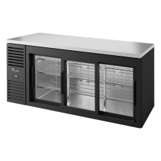 72 3 Glass Slide Door Bar Refrigerator, Black Ext