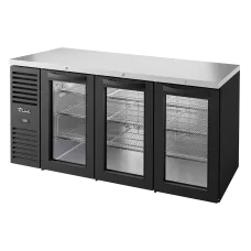 72 3 Glass Door Bar Refrigerator, Black Ext
