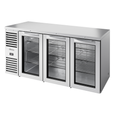 72 3 Glass Door Bar Refrigerator, Stainless Steel Ext