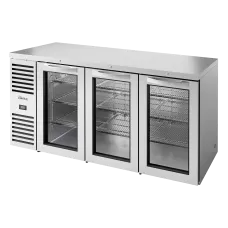 72 3 Glass Door Bar Refrigerator, Stainless Steel Ext