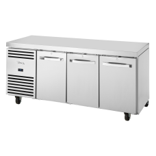 TRUE TCR1/3-CL-SS-DL-DR-DR 3 Door Refrigerated Counter with SS Top