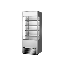30 Upright Open Air Refrigerator With Glass Sides, R290, Illuminated Sign Panel and Night Blind, R290, 723L