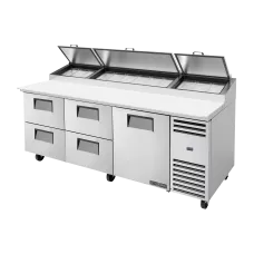 TRUE TPP-AT-93D-4-HC 93, 1 Door & 4 Drawer Pizza Prep Table with Alternate Top & Hydrocarbon Refrigerant