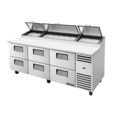 TRUE TPP-AT-93D-6-HC 93, 6 Drawer Pizza Prep Table with Alternate Top & Hydrocarbon Refrigerant