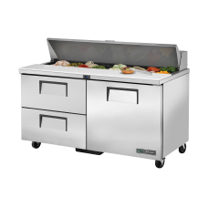 60 1 Door 2 Drawer Sandwich/Salad Prep Refrigerator with 16x1/6 GN Pans, R290