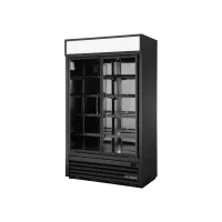 2 Glass Door Visual Merchandiser Refrigerator with Illuminated Sign Panel, R290, 864L
