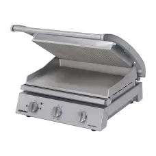 8 slice grill station, ribbed top plate and smooth bottom plate (10amp)