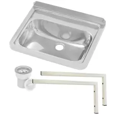 Stainless Steel Wall Mounted Hand Basin Kit, 11.5 Litre