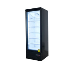 Single Glass Door Black Upright Display Freezer