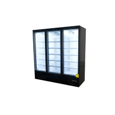 Triple Glass Door Black Upright Display Freezer