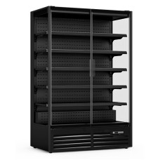 2 Door, Black Supermarket Refrigerator, 1250mm wide, 1292L, R290