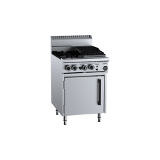 B+S Black Oven With Two Open Burners 300mm Char Broiler