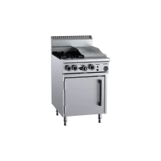 B+S Black Oven With Two Open Burners 300mm Grill Plate