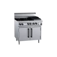 B+S Black Oven With Four Open Burners 300mm Char Broiler