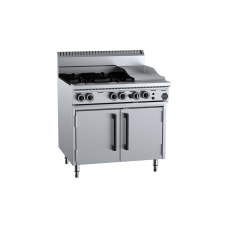 B+S Black Oven With Four Open Burners 300mm Grill Plate