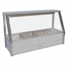 Straight Hot foodbar, single row, with rear roller doors and 4 x 1/2 size 65mm pans