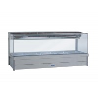 Remote Square Glass Refrigerated Cold Plate & Cross Fin Coil with 6 x 1/2 size 65mm pans