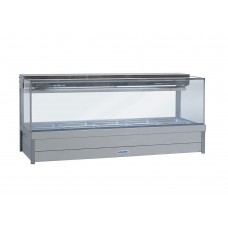 Remote Square Glass Refrigerated Cold Plate & Cross Fin Coil with 8 x 1/2 size 65mm pans