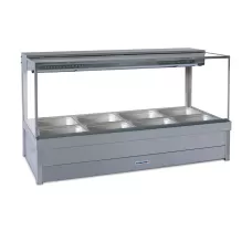Square Hot foodbar, double row, with 8 x 1/2 size 65mm pans