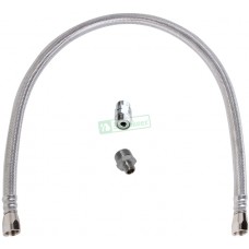 Stainless Braided Pre rinse Hose With Fisher Adaptor - 1520mm - 1/4" MI BSP x 3/4 MI UNF