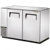 TRUE TBB-24GAL-48-S 48, 2 Solid Door Stainless Back Bar Compact Refrigerator with Gal Top