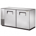 TRUE TBB-24GAL-60-S 60, 2 Solid Door Stainless Back Bar Compact Refrigerator with Gal Top