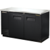 TRUE TBB-2 2 Solid Door Black Back Bar Refrigerator