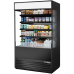 48 Upright Open Air Refrigerator With Glass Sides, R290, Illuminated Sign Panel and Night Blind, R290, 963L