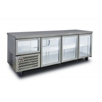 Stainless Under Bar Refrigerator (3+1/2 Glass Doors) 886Lt, 2400mm