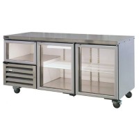 Stainless Back Bar Refrigerator (2+1/2 Glass Doors) 535Lt, 1800mm