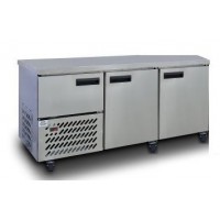 Stainless Steel Slimline Under Bar Refrigerator (2+1/2 St/Steel Doors) 480Lt, 1800mm