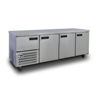 Stainless Steel Slimline Under Bar Refrigerator (3+1/2 St/Steel Doors) 693Lt, 2400mm