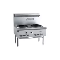 B+S Black Two Hole Deluxe Waterless Wok Table